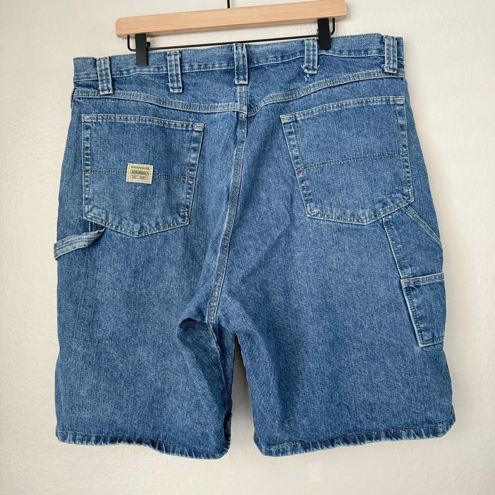 Vintage Wrangler Original Men Blue Denim Cargo Shorts Jean Jorts Cotton Size 40